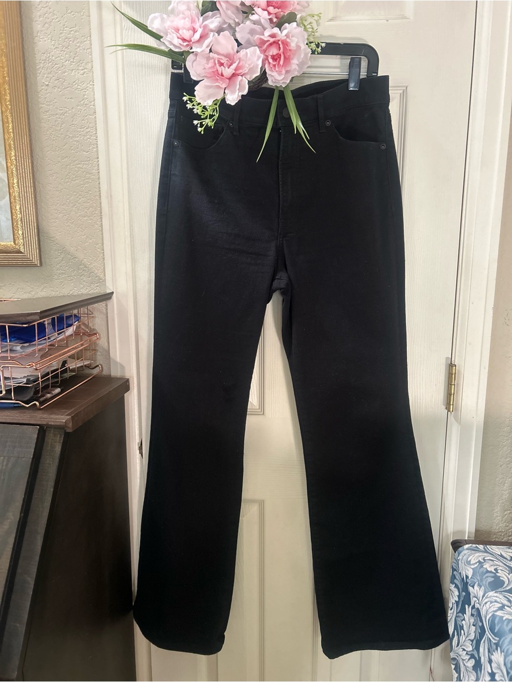 Express Black Flare Jeans - High-Rise Wide Leg size 10.